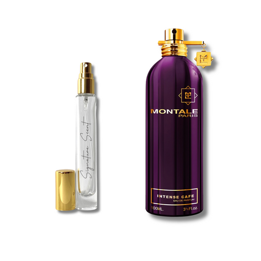 Decant Intense Café – mostre parfum unisex floral-gurmand, cu note de trandafir, cafea și vanilie. Perfect pentru toamnă și iarnă. Descoperă decanturi parfum dulci și sofisticate din categoria parfumuri damă și parfumuri bărbați.
