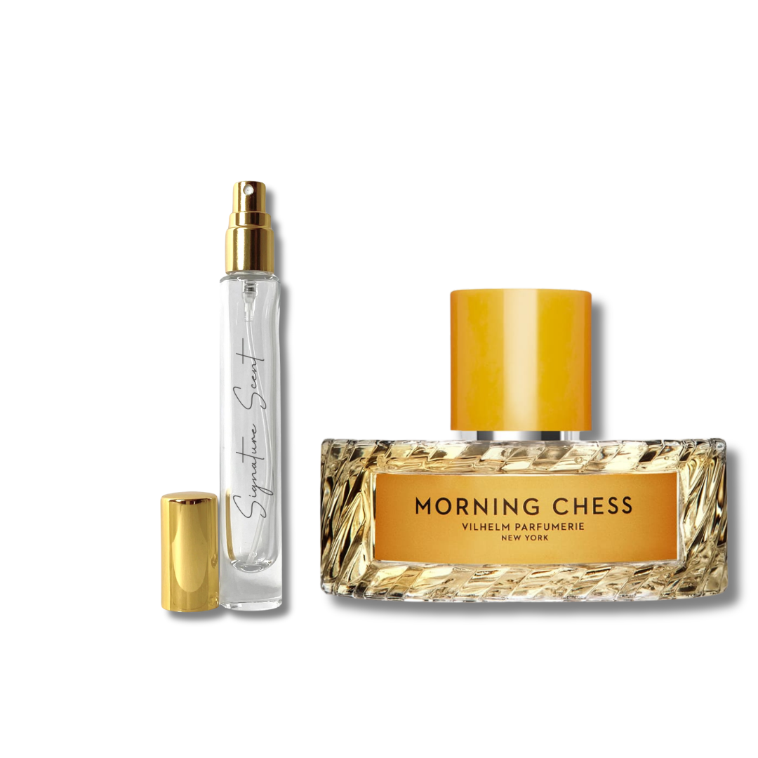 Decant Morning Chess – mostre parfum unisex verde și citric, cu note de bergamotă, piele și patchouli. Perfect pentru primăvară și vară. Descoperă decanturi parfum proaspete și elegante din categoria parfumuri damă și parfumuri bărbați.
