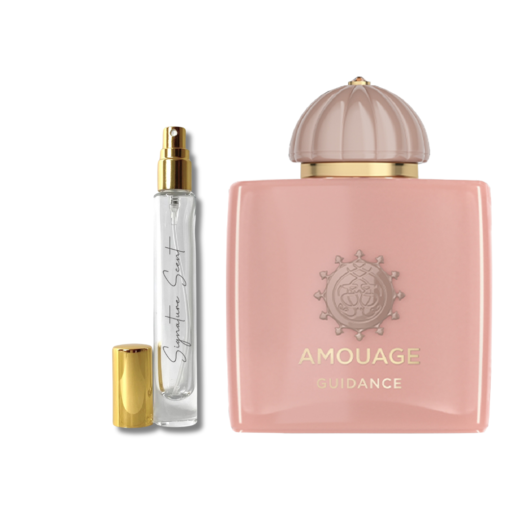 Decant Guidance – mostre parfum damă floral-oriental, cu note de migdală, trandafir și lemn de santal. Ideal pentru toamnă și primăvară. Descoperă decanturi parfum elegante și misterioase din categoria parfumuri damă de nișă.